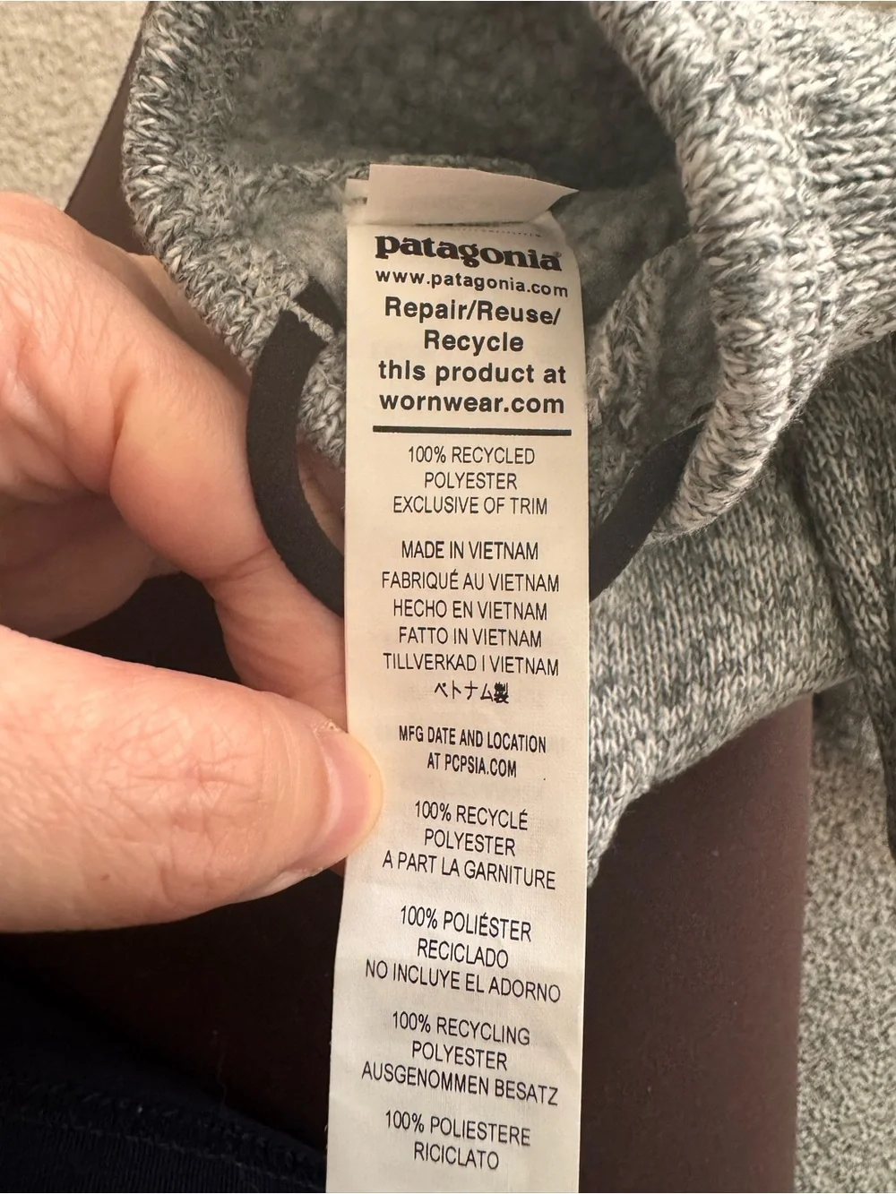 Patagonia Gray Convertible Knit Mittens Size XS